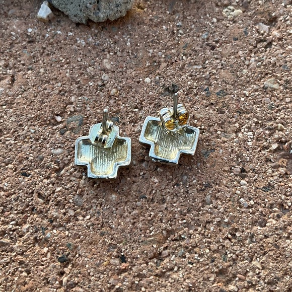 Southwestern Cross Stud Earrings - Picture 3 of 4